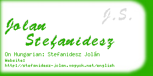 jolan stefanidesz business card